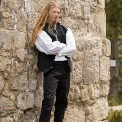 Leonardo Carbone 17ème Siècle Gilet De Marin, Noir 5 Leonardo Carbone 17ème Siècle Gilet De Marin, Noir -Vetements Halloween Boutique 17eme siecle gilet de marin noir 2