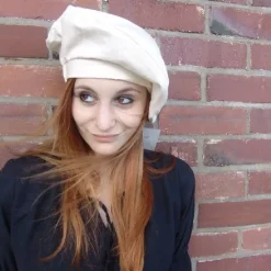 Leonardo Carbone Béret Coton, Blanc -Vetements Halloween Boutique beret coton blanc 5