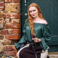 Leonardo Carbone Blouse Renaissance, Vert 8 Leonardo Carbone Blouse Renaissance, Vert -Vetements Halloween Boutique blouse renaissance vert 2