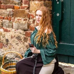 Leonardo Carbone Blouse Renaissance, Vert 9 Leonardo Carbone Blouse Renaissance, Vert -Vetements Halloween Boutique blouse renaissance vert 3