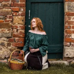 Leonardo Carbone Blouse Renaissance, Vert 10 Leonardo Carbone Blouse Renaissance, Vert -Vetements Halloween Boutique blouse renaissance vert 4