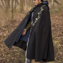 Epic Armoury Cape Brodée Terra, Noire 8 Epic Armoury Cape Brodée Terra, Noire -Vetements Halloween Boutique cape brodee terra noire 2