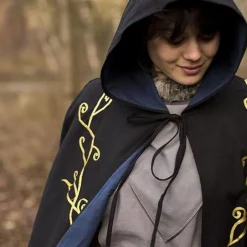 Epic Armoury Cape Brodée Terra, Noire 10 Epic Armoury Cape Brodée Terra, Noire -Vetements Halloween Boutique cape brodee terra noire 4