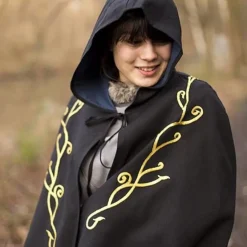 Epic Armoury Cape Brodée Terra, Noire 11 Epic Armoury Cape Brodée Terra, Noire -Vetements Halloween Boutique cape brodee terra noire 5