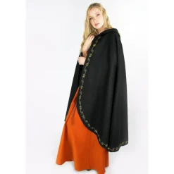 Leonardo Carbone Cape De Laine Ceridwen, Noir -Vetements Halloween Boutique cape de laine ceridwen noir 2
