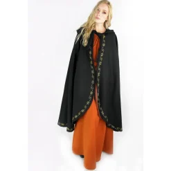 Leonardo Carbone Cape De Laine Ceridwen, Noir -Vetements Halloween Boutique cape de laine ceridwen noir 3