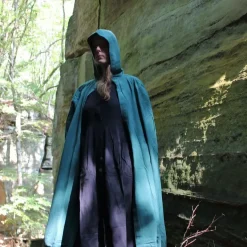 Leonardo Carbone Cape En Coton, Vert -Vetements Halloween Boutique cape en coton vert 3