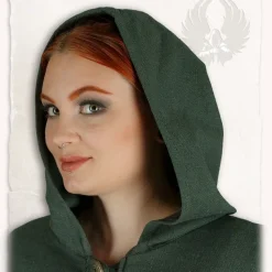 Mytholon Cape Kim Médiéval, Vert Olive -Vetements Halloween Boutique cape kim medieval vert olive 2