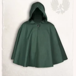 Mytholon Cape Kim Médiéval, Vert Olive -Vetements Halloween Boutique cape kim medieval vert olive 5