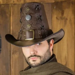 Rawblade Chapeau De Chasseur De Sorcière Johann, Deluxe, Marron -Vetements Halloween Boutique chapeau de chasseur de sorciere johann deluxe marr 2