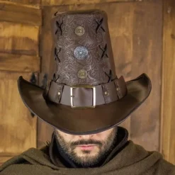 Rawblade Chapeau De Chasseur De Sorcière Johann, Deluxe, Marron -Vetements Halloween Boutique chapeau de chasseur de sorciere johann deluxe marr 4