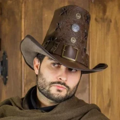 Rawblade Chapeau De Chasseur De Sorcière Johann, Deluxe, Marron -Vetements Halloween Boutique chapeau de chasseur de sorciere johann deluxe marr 5