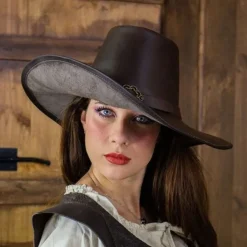 Rawblade Chapeau De Mousquete De La Croix, Brown -Vetements Halloween Boutique chapeau de mousquete de la croix brown 5