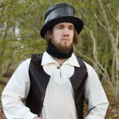 Ulfberth Chapeau En Cuir Noir -Vetements Halloween Boutique chapeau en cuir noir 2