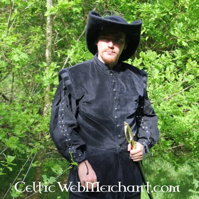 Leonardo Carbone Chapeau Randell 17ème Siècle, Noir 2 Leonardo Carbone Chapeau Randell 17ème Siècle, Noir – Image 2