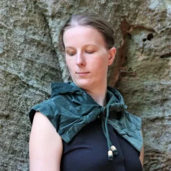 Leonardo Carbone Chaperon Avec Col, Vert -Vetements Halloween Boutique chaperon avec col vert 2