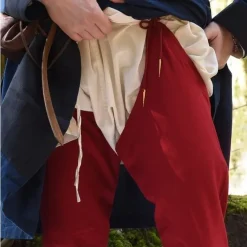 Chausses Médiévales à Lacets, Rouges 7 Chausses Médiévales à Lacets, Rouges -Vetements Halloween Boutique chausses medievales a lacets rouges 2