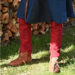 Chausses Médiévales à Lacets, Rouges 8 Chausses Médiévales à Lacets, Rouges -Vetements Halloween Boutique chausses medievales a lacets rouges 3