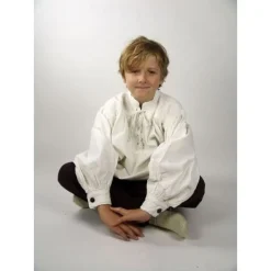 Leonardo Carbone Chemise De Garçon Médiévale Blanc -Vetements Halloween Boutique chemise de garcon medievale blanc 5