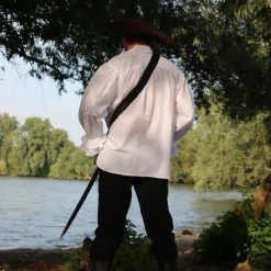 Leonardo Carbone Chemise De Pirate, Blanc -Vetements Halloween Boutique chemise de pirate blanc 4