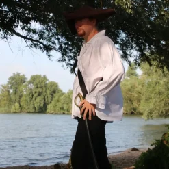 Leonardo Carbone Chemise De Pirate, Blanc -Vetements Halloween Boutique chemise de pirate blanc 5