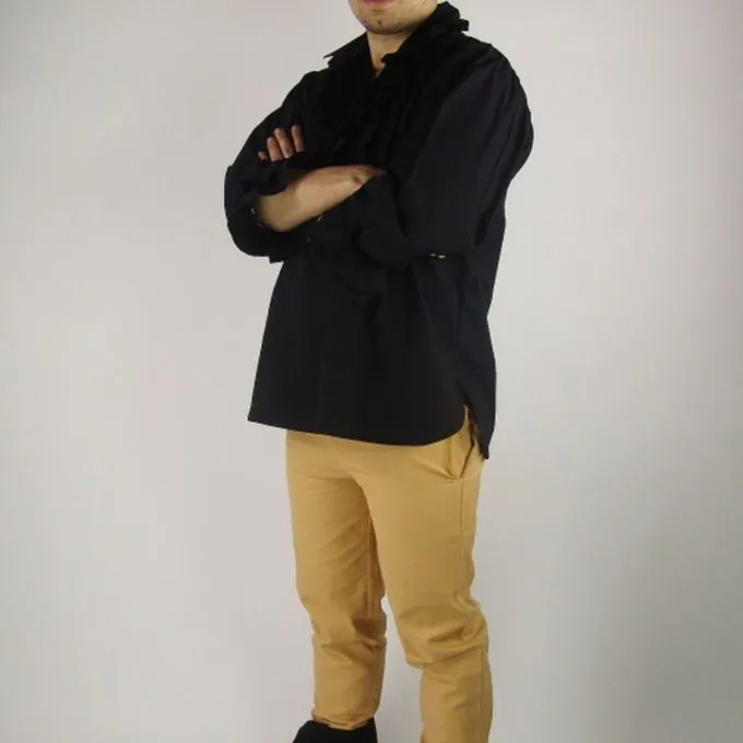 Leonardo Carbone Chemise De Pirate, Noir 3 Leonardo Carbone Chemise De Pirate, Noir – Image 3