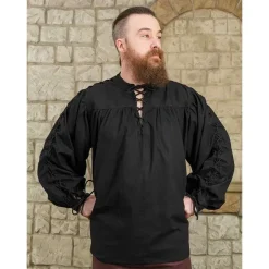 Mytholon Chemise Médiévale Alex, Noir