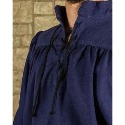 Mytholon Chemise Médiévale Ansgar, Bleu -Vetements Halloween Boutique chemise medievale ansgar bleu 3