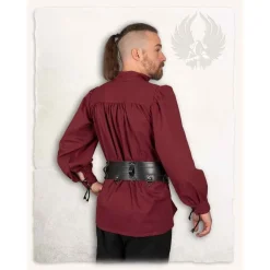 Mytholon Chemise Médiévale Ansgar, Bordeaux -Vetements Halloween Boutique chemise medievale ansgar bordeaux 2