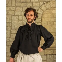 Mytholon Chemise Médiévale Ansgar, Noir