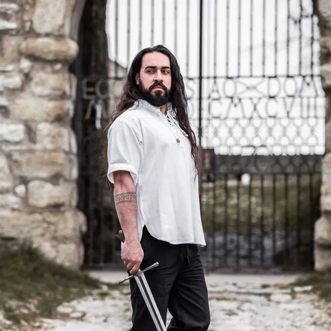 Leonardo Carbone Chemise Médiévale Avec Manches Courtes, Blanc 5 Leonardo Carbone Chemise Médiévale Avec Manches Courtes, Blanc – Image 5