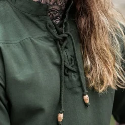 Leonardo Carbone Chemise Médiévale Avec Manches Courtes, Vert 10 Leonardo Carbone Chemise Médiévale Avec Manches Courtes, Vert -Vetements Halloween Boutique chemise medievale avec manches courtes vert 4