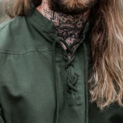 Leonardo Carbone Chemise Médiévale Avec Manches Courtes, Vert 11 Leonardo Carbone Chemise Médiévale Avec Manches Courtes, Vert -Vetements Halloween Boutique chemise medievale avec manches courtes vert 5