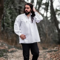 Leonardo Carbone Chemise Médiévale, Blanche 9 Leonardo Carbone Chemise Médiévale, Blanche -Vetements Halloween Boutique chemise medievale blanche 3