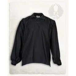 Mytholon Chemise Médiévale Jonathan, Noir