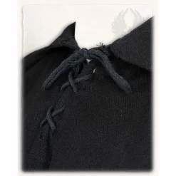 Mytholon Chemise Médiévale Jonathan, Noir -Vetements Halloween Boutique chemise medievale jonathan noir 3