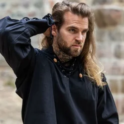 Leonardo Carbone Chemise Médiévale Louis, Noir 9 Leonardo Carbone Chemise Médiévale Louis, Noir -Vetements Halloween Boutique chemise medievale louis noir 3