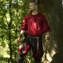 Epic Armoury Chemise Renaissance Cosimo, Rouge -Vetements Halloween Boutique chemise renaissance cosimo rouge 5