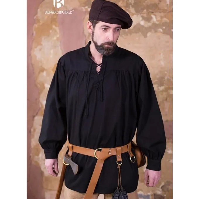 Burgschneider Chemise Renaissance Störtebecker, Noir 1 Burgschneider Chemise Renaissance Störtebecker, Noir