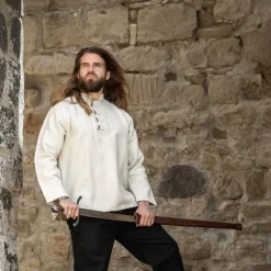 Leonardo Carbone Chemise Soldat, Crème -Vetements Halloween Boutique chemise soldat creme 2