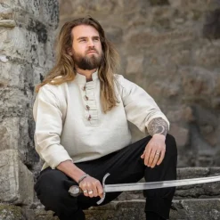 Leonardo Carbone Chemise Soldat, Crème -Vetements Halloween Boutique chemise soldat creme 3