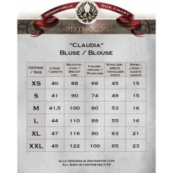 Mytholon Chemisier Médiéval Claudia, Noir -Vetements Halloween Boutique chemisier medieval claudia noir 2