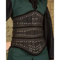 Mytholon Corset En Cuir Evandra, Noir -Vetements Halloween Boutique corset en cuir evandra noir 2