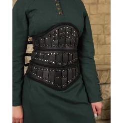 Mytholon Corset En Cuir Evandra, Noir -Vetements Halloween Boutique corset en cuir evandra noir 4