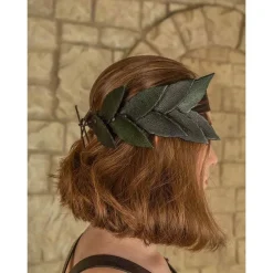Mytholon Couronne De Laurier En Cuir, Vert Brun -Vetements Halloween Boutique couronne de laurier en cuir vert brun 2