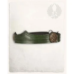 Mytholon Couronne En Cuir Isidor, Décorée, Vert -Vetements Halloween Boutique couronne en cuir isidor decoree vert 2