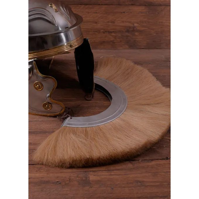 Deepeeka Crête De Casque Romain, Blanc, Base En Métal 1 Deepeeka Crête De Casque Romain, Blanc, Base En Métal