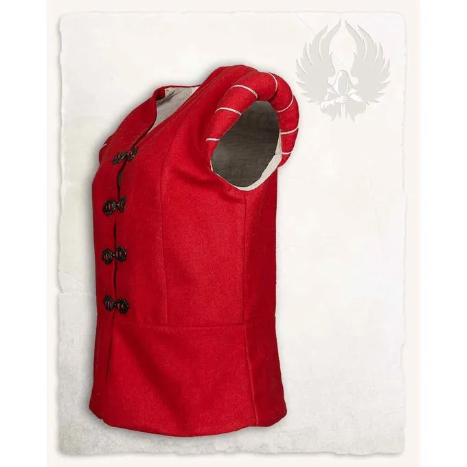 Mytholon Doublet De Laine Renaissance Geoffrey, Rouge 2 Mytholon Doublet De Laine Renaissance Geoffrey, Rouge – Image 2