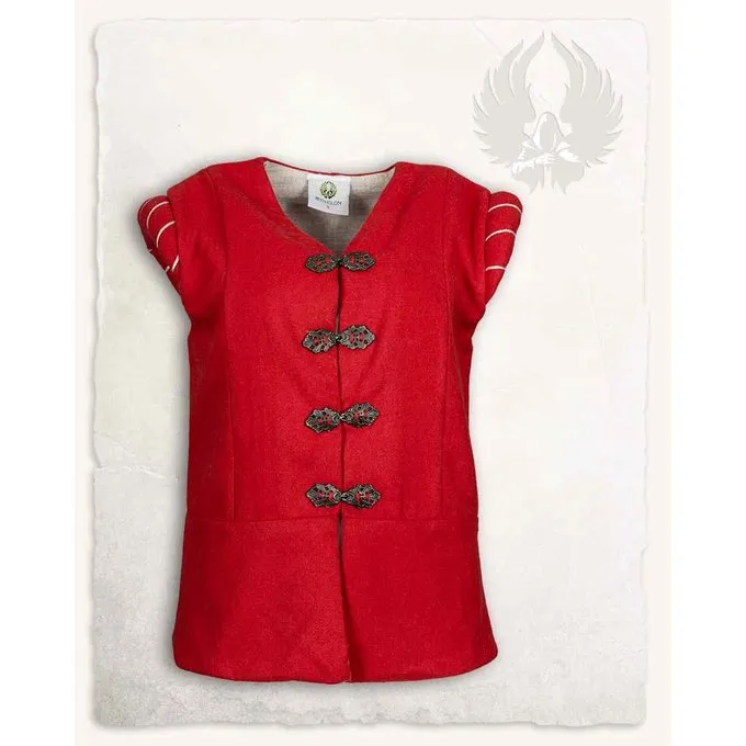 Mytholon Doublet De Laine Renaissance Geoffrey, Rouge 1 Mytholon Doublet De Laine Renaissance Geoffrey, Rouge