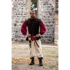 Leonardo Carbone Doublet Du 16ème Siècle Gueux De Mer, Marron -Vetements Halloween Boutique doublet du 16eme siecle gueux de mer marron 2
